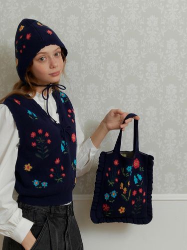 NAT Knit Bag Virginie_Navy - SOCKS APPEAL - Modalova