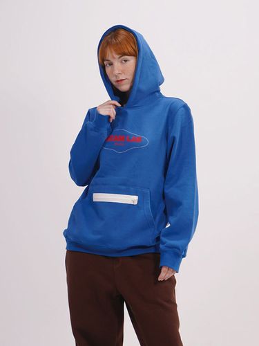 Fake Zipper Hoodie_Blue - ersco - Modalova