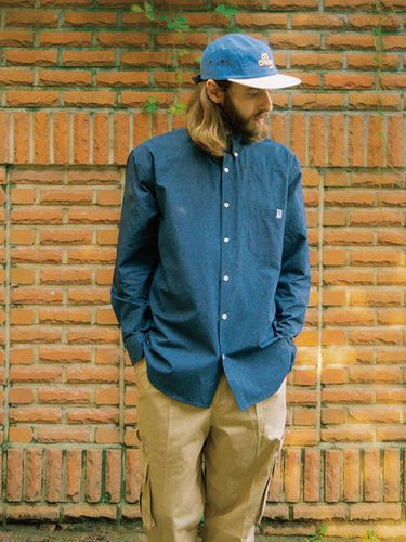 Washed Cotton Shirt_Navy - ersco - Modalova