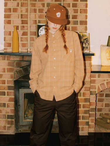 Symbol Label Check Shirt_Beige - ersco - Modalova