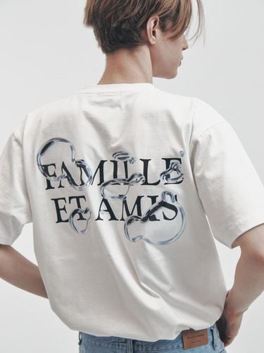 Back Water Slogan Print T-shirt_White - FAMILLE - Modalova