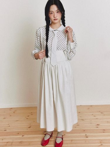 Freckle Overall Skirt (White) - GANISONG - Modalova