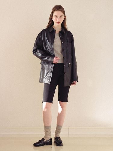 Spring Leather Shirt Jacket - LOVLOV - Modalova