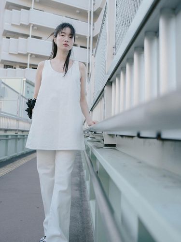 DENIM MINI ONE-PIECE_OFF WHITE - REPLAIN - Modalova