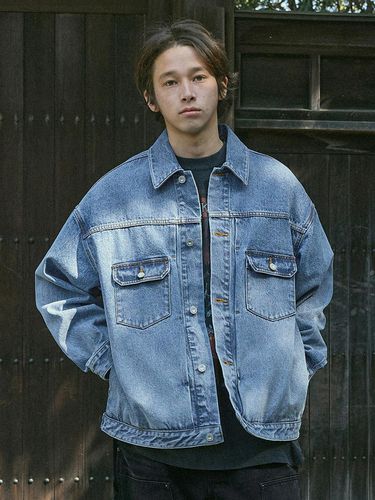 Oversized Washed Denim Trucker Jacket - MINIMAL PROJECT - Modalova