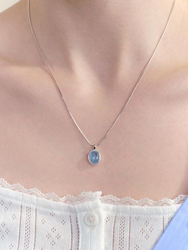 Aquamarine Cabochon Necklace - Hei - Modalova