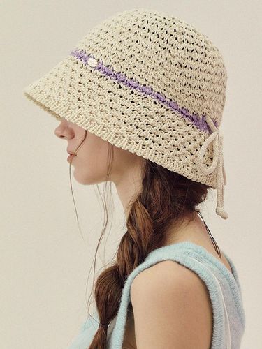 Edge Color Ribbon Bucket Hat - Marchen - Modalova