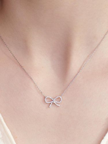 Plain Cubic Ribbon Necklace - Hei - Modalova