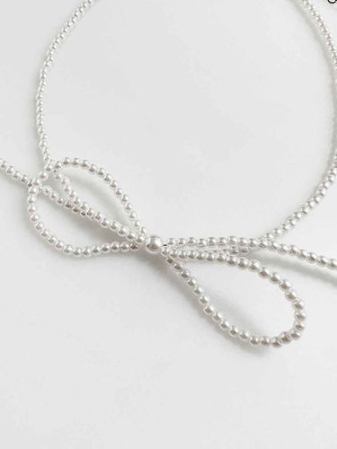 Pearl Beads Bow Necklace - August Harmony - Modalova