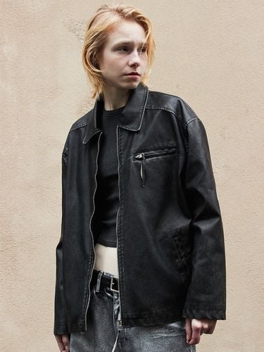 Western Leather Jacket - PROJECT WAVE - Modalova