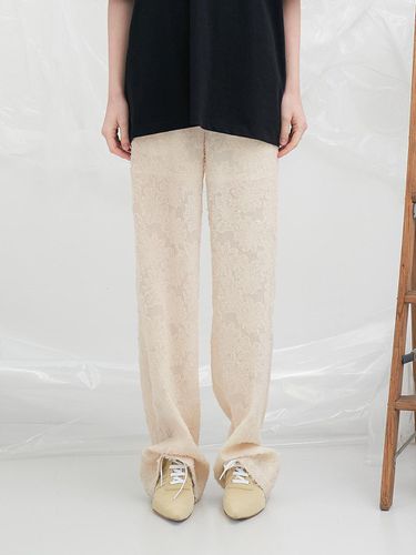 Fringe Detail Pants _ L/Beige - YUTHENTIC - Modalova