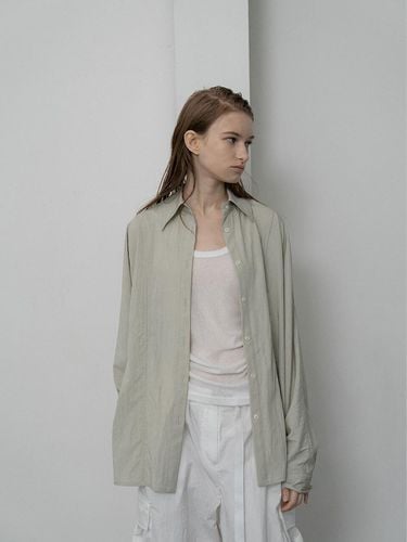 Two-way Button Shirt_Light Khaki - MORCEAU PAR MORCEAU - Modalova