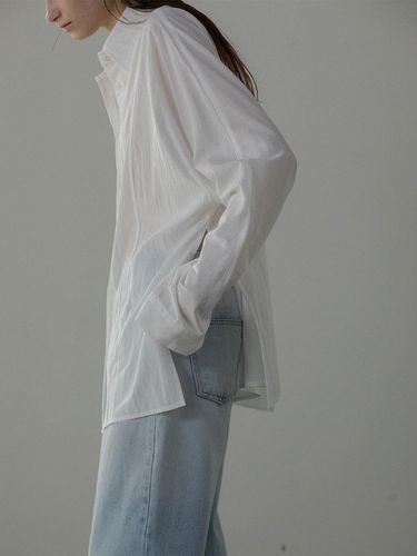 Two-way Button Shirt_White - MORCEAU PAR MORCEAU - Modalova