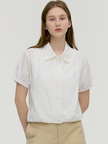 Cutting Line Stripe Short Sleeve Blouson Jacket - MONGDOL - Modalova