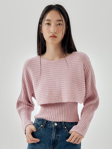 SET] Ribbed Crop Pullover With Knit Top - FRRW - Modalova