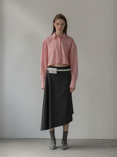 Asymmetric Layered Skirt_Charcoal - MORCEAU PAR MORCEAU - Modalova