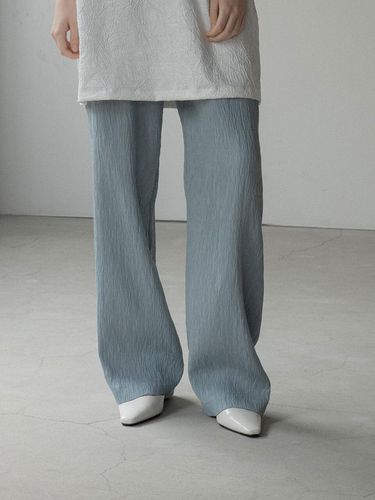 Pleat Wide Pants_Light Blue - MORCEAU PAR MORCEAU - Modalova