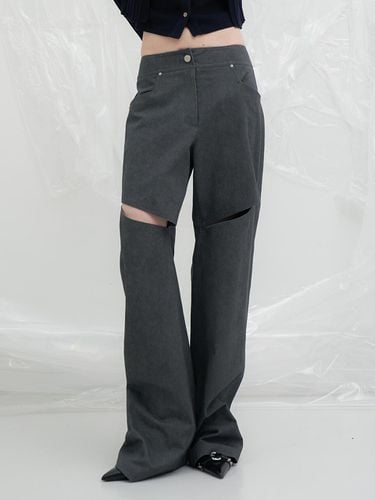 Cut-Out Pants _ Charcoal - YUTHENTIC - Modalova