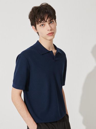 Texture Open Shirt Pullover_Navy - murray allan - Modalova