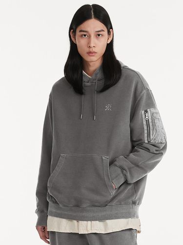 Zipper Pocket Pigment Hoodie_Grey - HELEMENT - Modalova