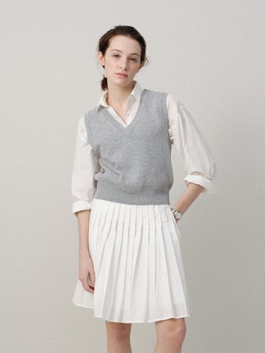 Sai Cotton Pleated Skirt_White - NOTHING WRITTEN - Modalova