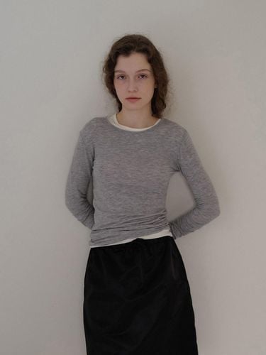 Tencel Long Sleeve T-Shirt_Gray - NOTHING WRITTEN - Modalova