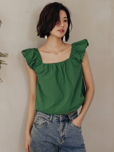 Wide Strap Crop Top - LANGSON - Modalova