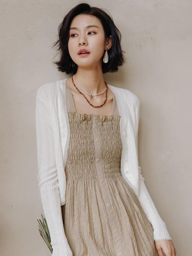 Wrinkle White Cardigan - LANGSON - Modalova