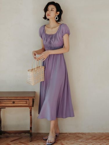 Purple Wrinkle Resort Dress - LANGSON - Modalova