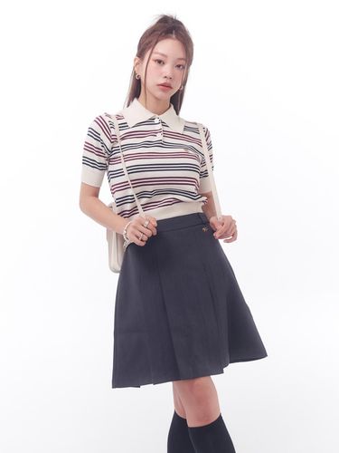 Heart Pleats Skirt_Grey - ANOETIC - Modalova