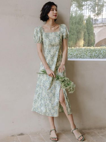 Floral Two Way Green Dress - LANGSON - Modalova