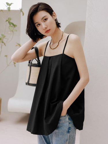 Black Straight Neck Top - LANGSON - Modalova