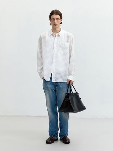 Unisex Classic Over Shirt_White Check - Dunst for MEN - Modalova