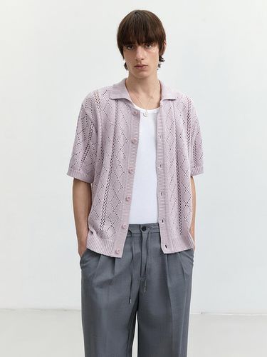 Collared Crochet Cardigan_Soft Pink - Dunst for MEN - Modalova