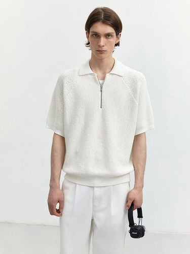 Collared Half Zip Up Knit Top - Dunst for MEN - Modalova