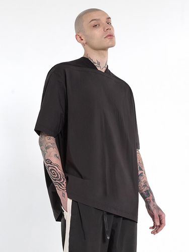 Square Neckline Woven T-shirt_Black - DGNAK12 - Modalova