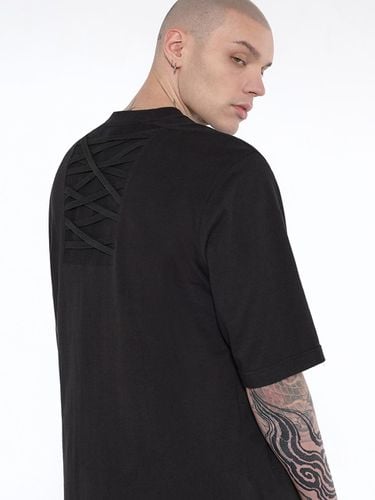 Cross Back Lace Up T-shirt_Black/ - DGNAK12 - Modalova