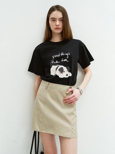 Unisex Puppy T-Shirt Black_UDTS4B134BK - Dunst for WOMEN - Modalova