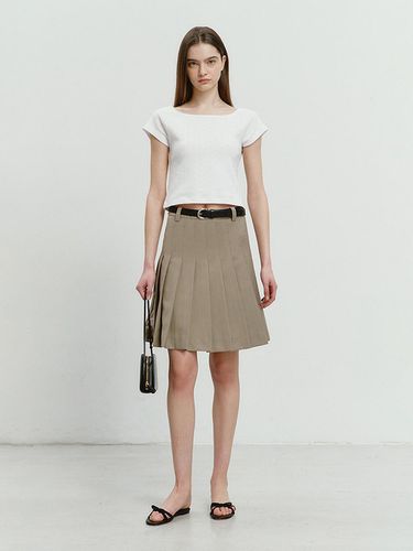 Midi Pleats Skirt Light Khaki_UDSK4B226K1 - Dunst for WOMEN - Modalova