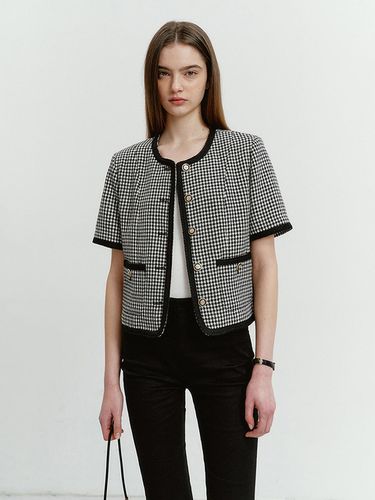 Summer Tweed Jacket White / Black Check - Dunst for WOMEN - Modalova