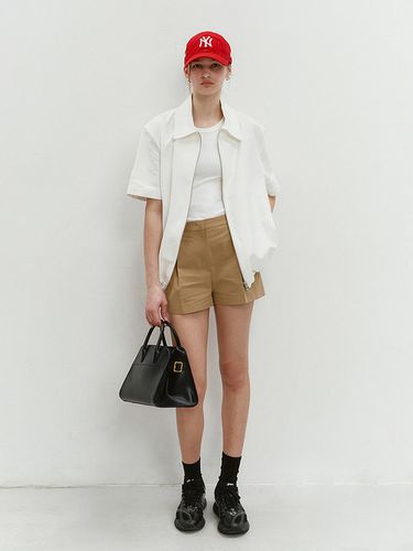 Collared Zip-Up Shirt Off White_UDSH4B321OW - Dunst for WOMEN - Modalova