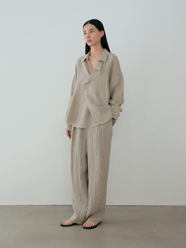 Natural Linen Pants (Beige) - MOIA - Modalova