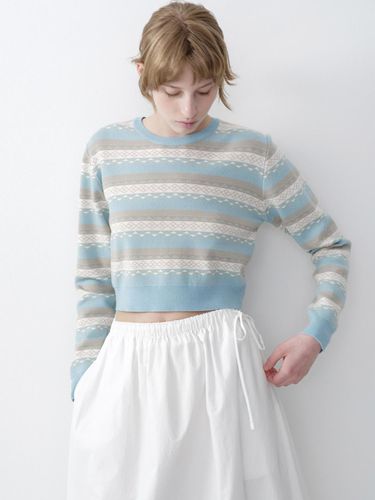 Jacquard Modal Crop Knit_2 Colors - URAGO - Modalova