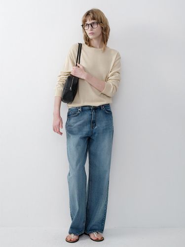 Relaxed Brushed Denim Pants_Denim - URAGO - Modalova