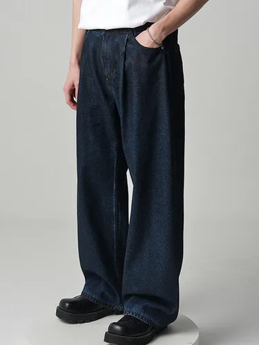 Glossy Pintuck Denim Pants - AVANDRESS - Modalova