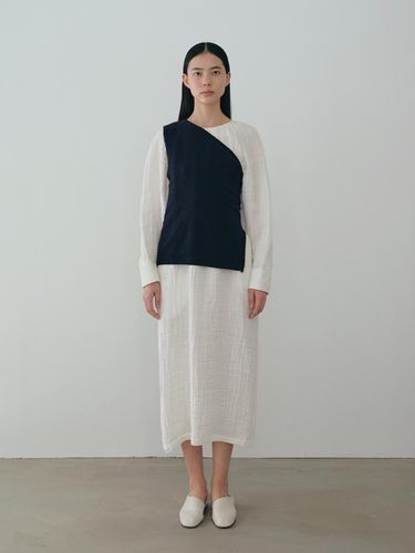 Linen Dress (White) - MOIA - Modalova