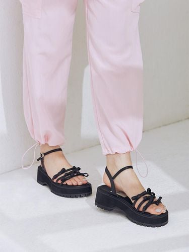 Ribbi Petite Ribbon Platform Sandals_Noir Black - ETELIN - Modalova