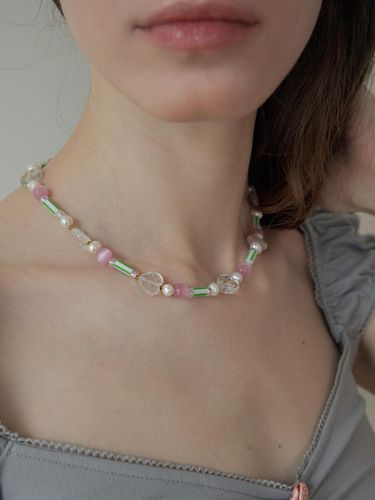 Pastel Color Gemstone Surgical Necklace - MERRYMOTIVE - Modalova