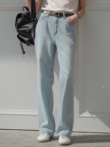 Slop Straight Fit Denim Pants_Blue - TILLIDIE - Modalova