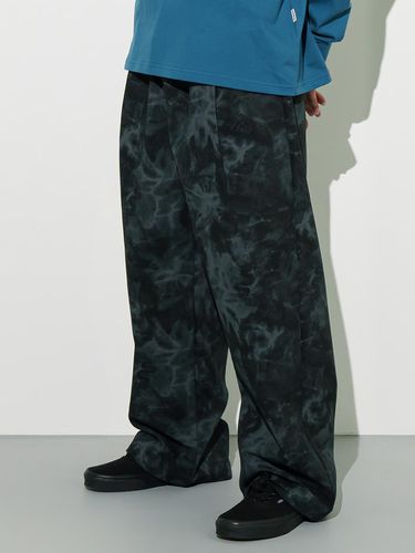 Black Cotton Printing Pants_Blue - CAMELWORK - Modalova